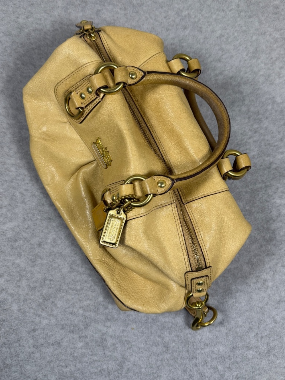 Coach Madison Sabrina Tan Leather Convertible Satchel Shoulder Bag 12937 Y2K - Picture 8 of 13